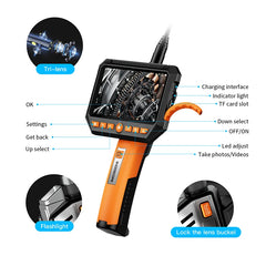 Pipe Camera 5.0'' OLCD Screen Detachable camera video Snake Tube with LED Light WiFi Connect for iOS/Android 1080P HD Borescope