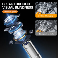 Articulating Borescope, 6mm HD 5" IPS 180 Degree Rotation Borescope Video Inspection Camera for Aircraft Mechanical Borescope