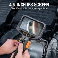 8.5mm Two-Way Articulating Borescope with Light Dual Lens Industrial Endoscope Inspection Camera with Articulated Probe TD450S