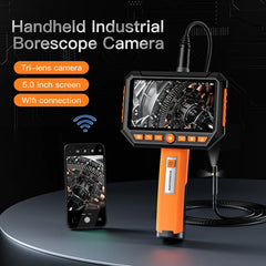 Pipe Camera 5.0'' OLCD Screen Detachable camera video Snake Tube with LED Light WiFi Connect for iOS/Android 1080P HD Borescope