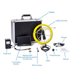 20m Cable 7'' Tft Lcd Sewer Pipe Inspection Camera System Kit Color Sony 1/3 Ccd Borescope Endoscope Sewer Camera Tube Snake Cam