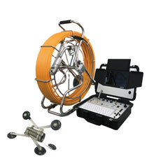 50mm Pan Tilt Pipe Inspection Camera for Underwater Wells 8 Inch AHD Monitor with Screen 20m to 60m with Sewer Camera Parts