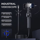 1080P Industrial Endoscope Camera 360 Degree Rotating Borescope for Automotive Pipeline Inspection