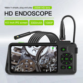Borescope Endoscope 4.5 Inch Ips Color Screen Ip67 1080p Single Lens 3.9/5.5/8.0mm Double Lens 5.5/7.0/7.9mm Auto Focus 12.0mm