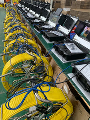 60m to 150m 1080p Sewerage Pipe Inspection Camera 50mm Pan-Tilt Rotating Waterproof Endoscope Cameras 10 Inch AHD Screen