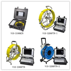 60m to 150m 1080p Sewerage Pipe Inspection Camera 50mm Pan-Tilt Rotating Waterproof Endoscope Cameras 10 Inch AHD Screen
