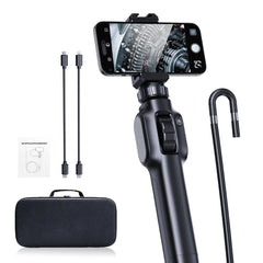 1080P Industrial Endoscope Camera 360 Degree Rotating Borescope for Automotive Pipeline Inspection