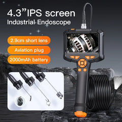 4.3'' LCD Endoscope Camera with Light Handheld Borescope IP67 Waterproof Snake Camera Sewer Inspection Camera for Car Pipe