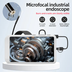 3.3mm Inspection Borescope Camera HD Quality Video Endoscope Flexible Usb Borescope 4.5inch Monitor Industrial Camera
