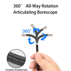 High Temperature Alarm Car Industrial Endoscope 5.5mm Articulating Borescope 1080P 360 Degree Endoscope With Flexible Snake Tube