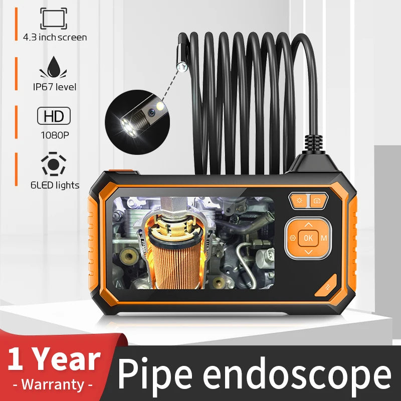 Factory Automotive Tests Digital Industrial Equipment Borescope Camera with Light Endoscope Pipe Inspection Borescope Camera