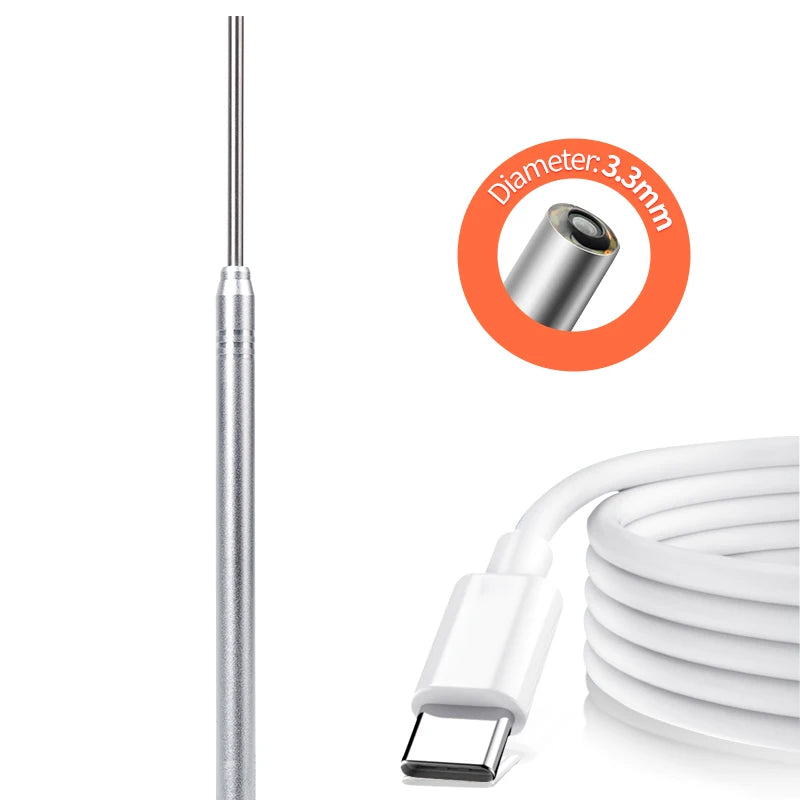 Otoscope Camera 3.3mm 1 Million Pixels Inspection Video Ear Wax Removal Tool Ear Endoscope