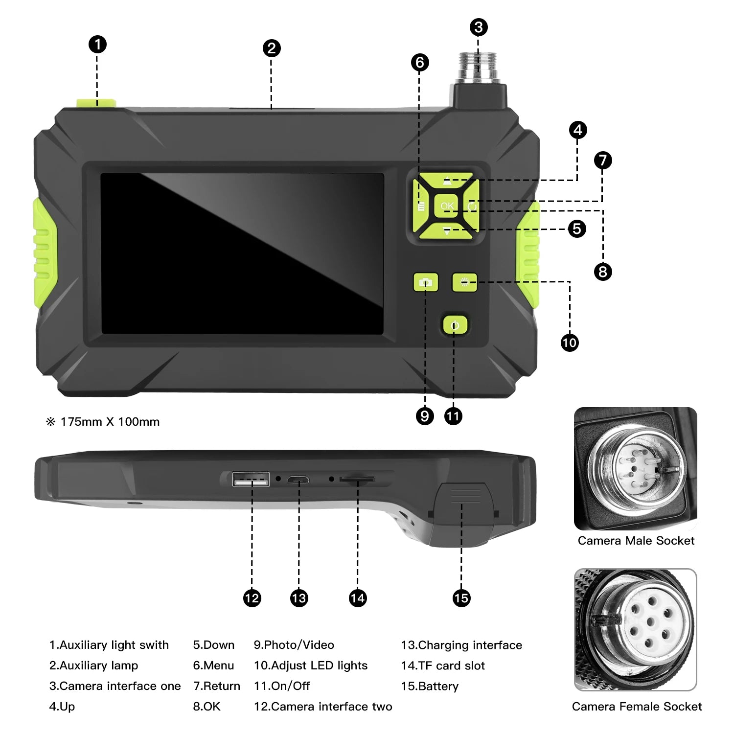 8mm Camera in Pipe Inspection High Definition Endoscope Industrial Auto Pipe Video Inspection Equipment Engine Borescope Camera