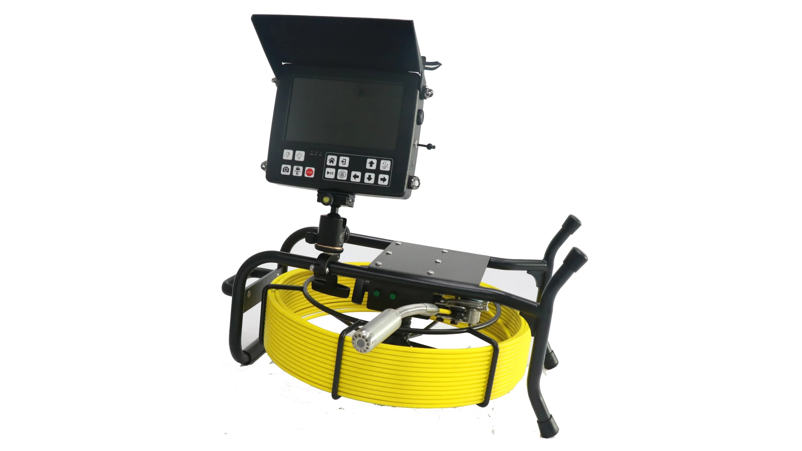 60m Sewer Camera Inspection 45mm Dual Lens Sewer Inspection Camera HD DVR System Meter Counter Borescope Camera with Rotation
