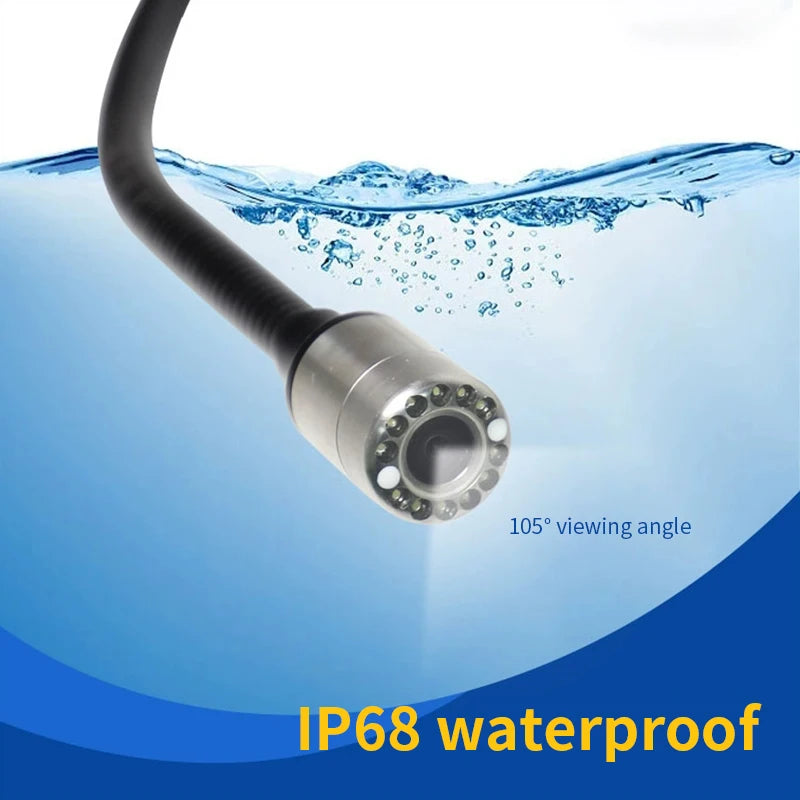 5M Carbon Fiber Pole 23MM Diameter Snake Tube Camera  4.3 Inch Touch Monitor Intercom Infrared Life Detector Video Life Detector
