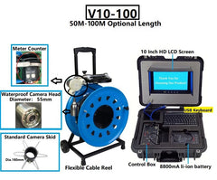IP68 Waterproof 300 mm to 1500mm Pipe Crawler Sewer Inspection Robot Sewer Drain Industrial Pipeline Endoscope Cctv Video Camera