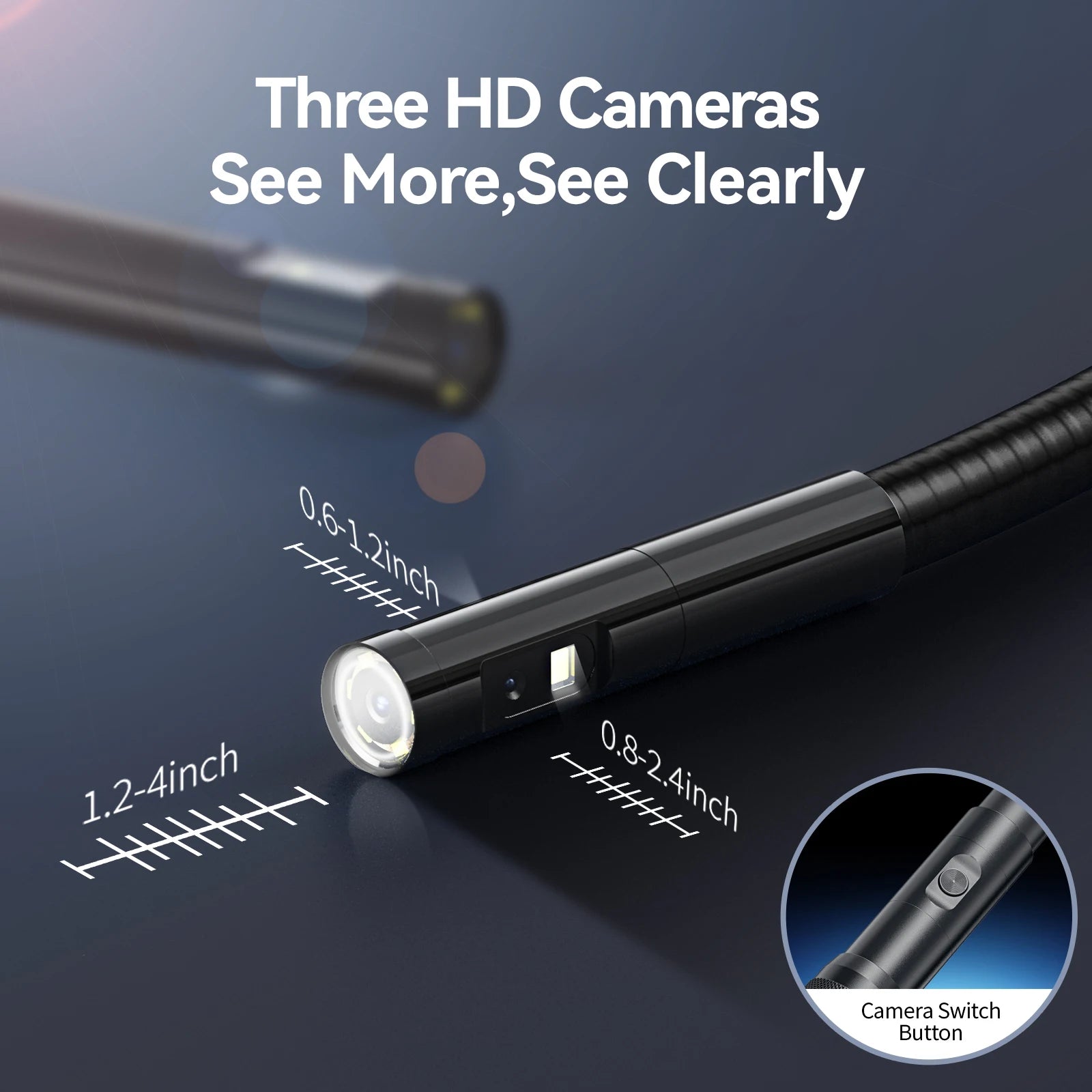 High Definition Dual Lens Industrial Endoscope 5.5mm Automotive Repair Industrial Pipeline Maintenance 4.5 Inch Megapixel Nts300