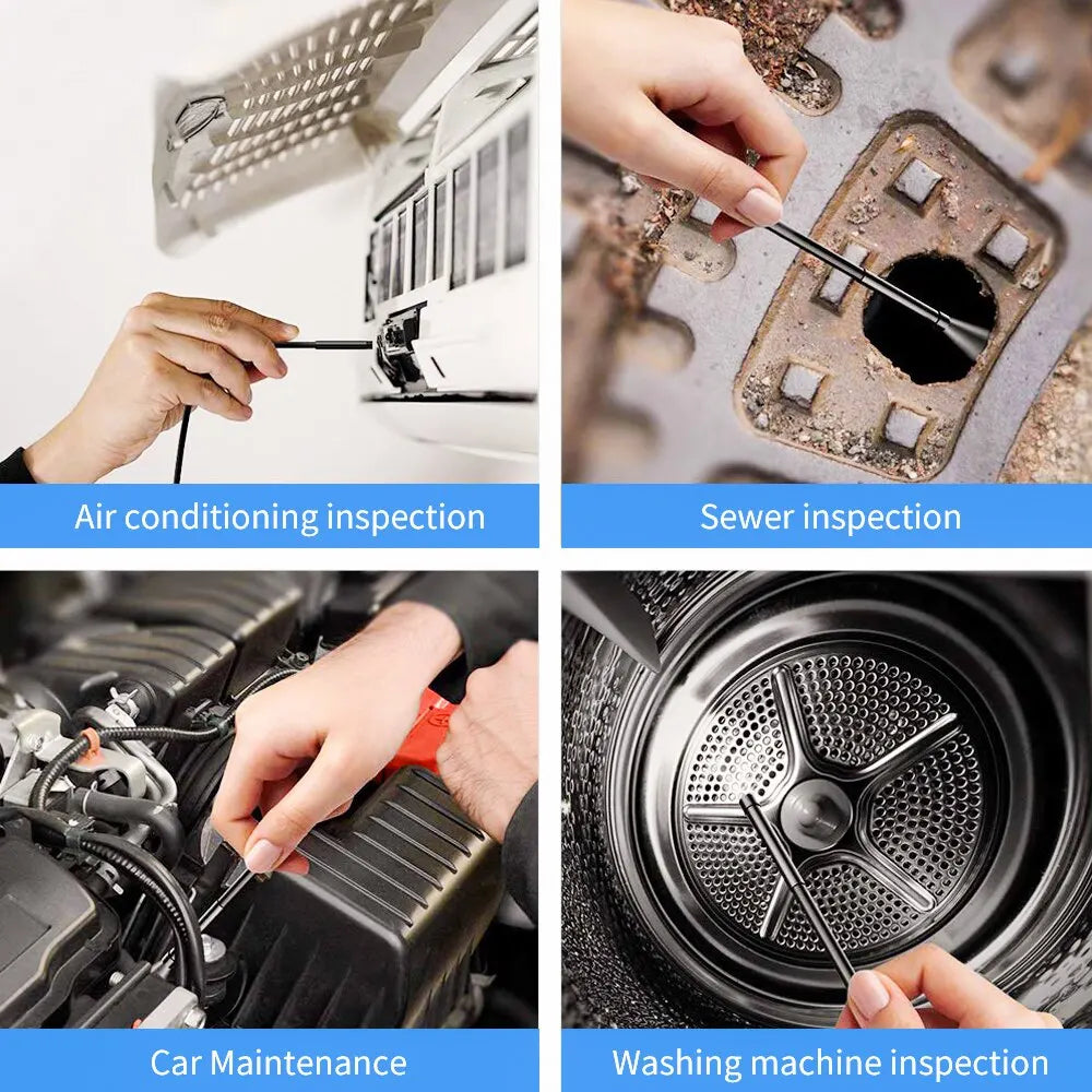 IP68 Waterproof LEDs 2600mAh For Car 2.4 In IPS Screen Industrial Endoscope Camera HD1080P Pipe Sewer Inspection Borescope