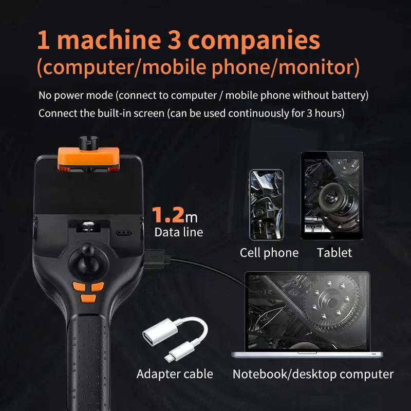 Car Maintenance Endoscope 3 Meters 8 Inches, 360 -Degree Rotation 1080P Car Engine Carbon Accumulation Nd Sewer Inspection