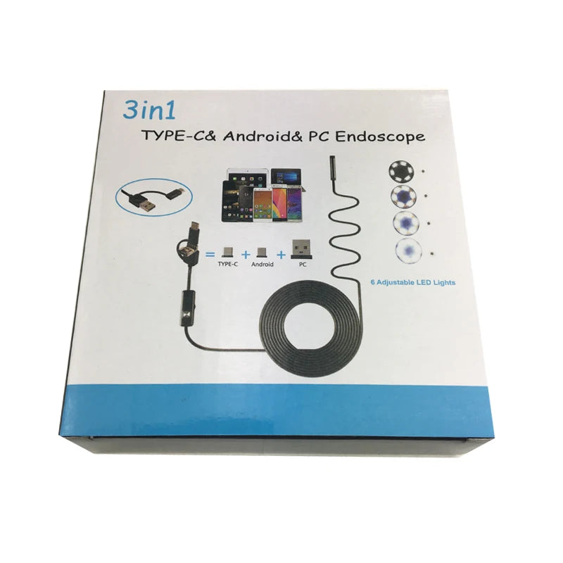 1080p Hd 3in1 Endoscope Camera Usb Type-c Borescope 8mm Endoscope Camera System
