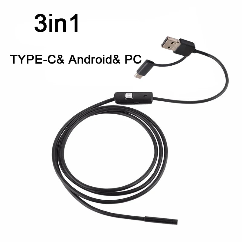 1080p Hd 3in1 Endoscope Camera Usb Type-c Borescope 8mm Endoscope Camera System