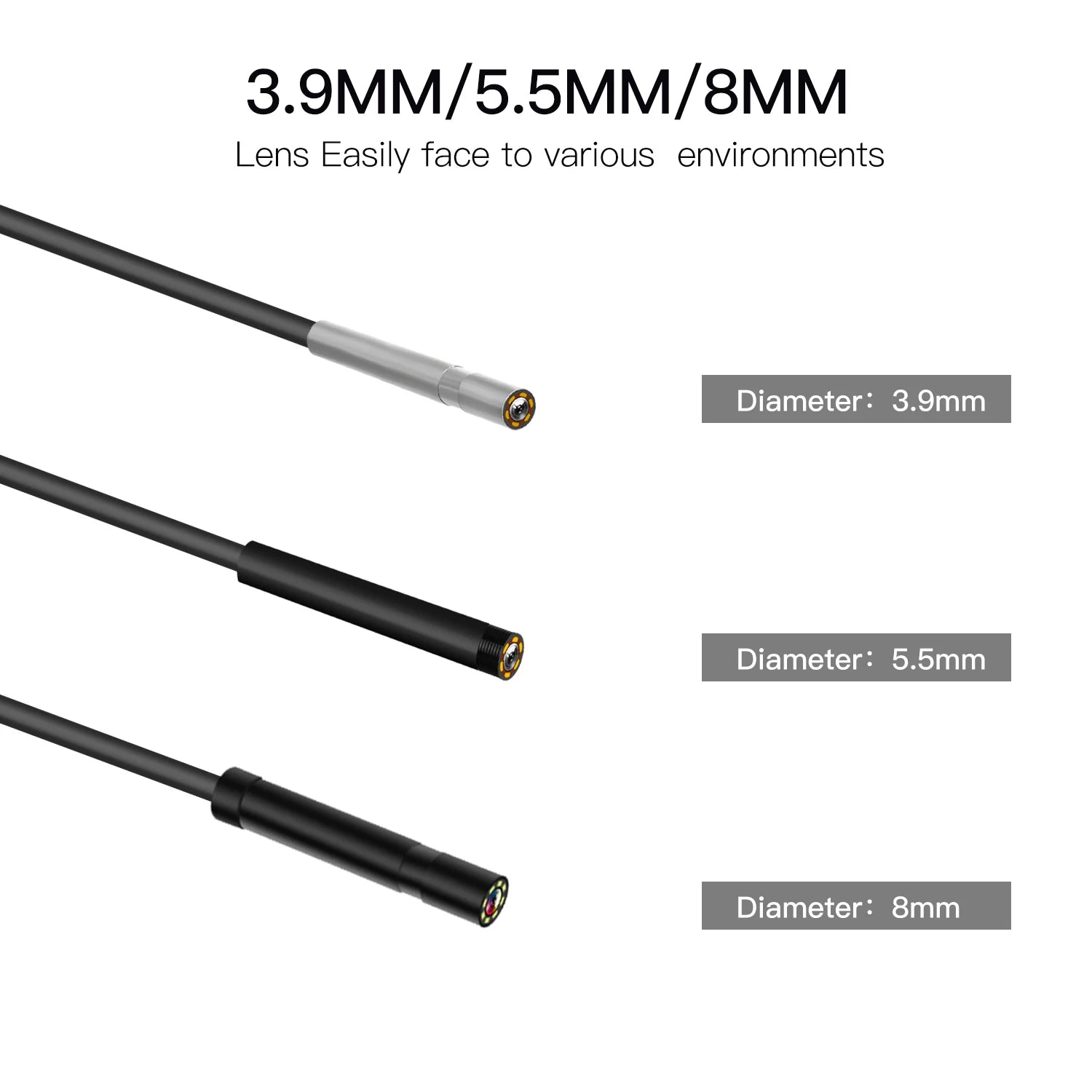 Factory 3.9mm 1 meter Car Auto Repair digital borescope camera 5.5mm IP67 pipe automotive endoscope camera inspection borescope