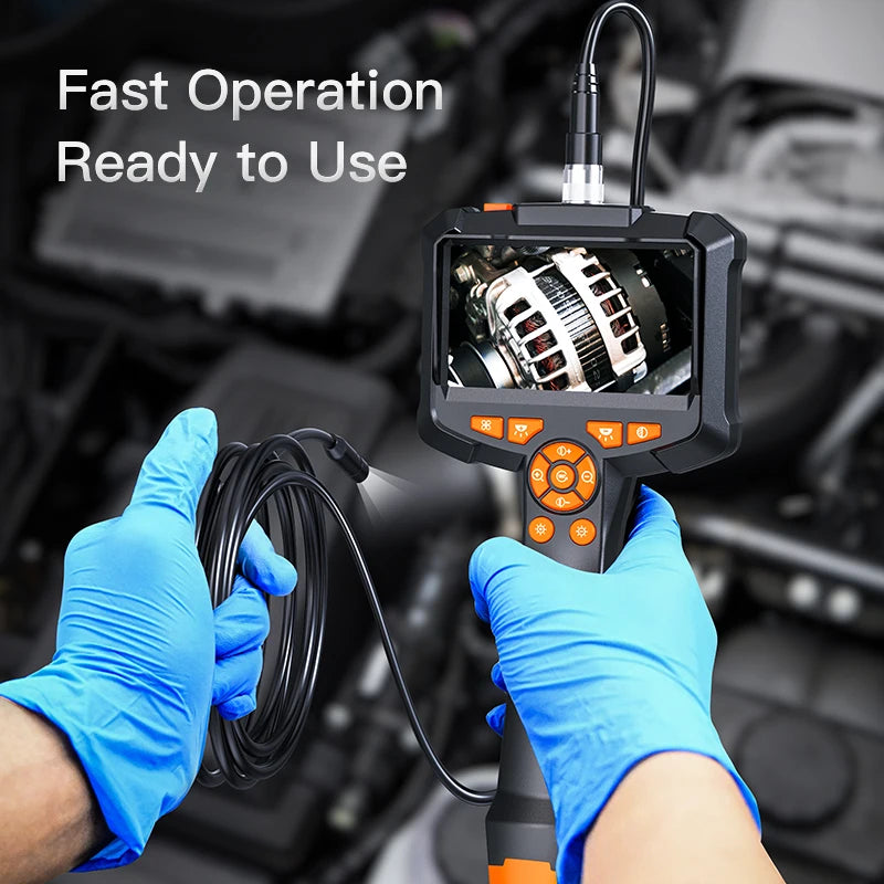 4.3'' LCD Endoscope Camera with Light Handheld Borescope IP67 Waterproof Snake Camera Sewer Inspection Camera for Car Pipe