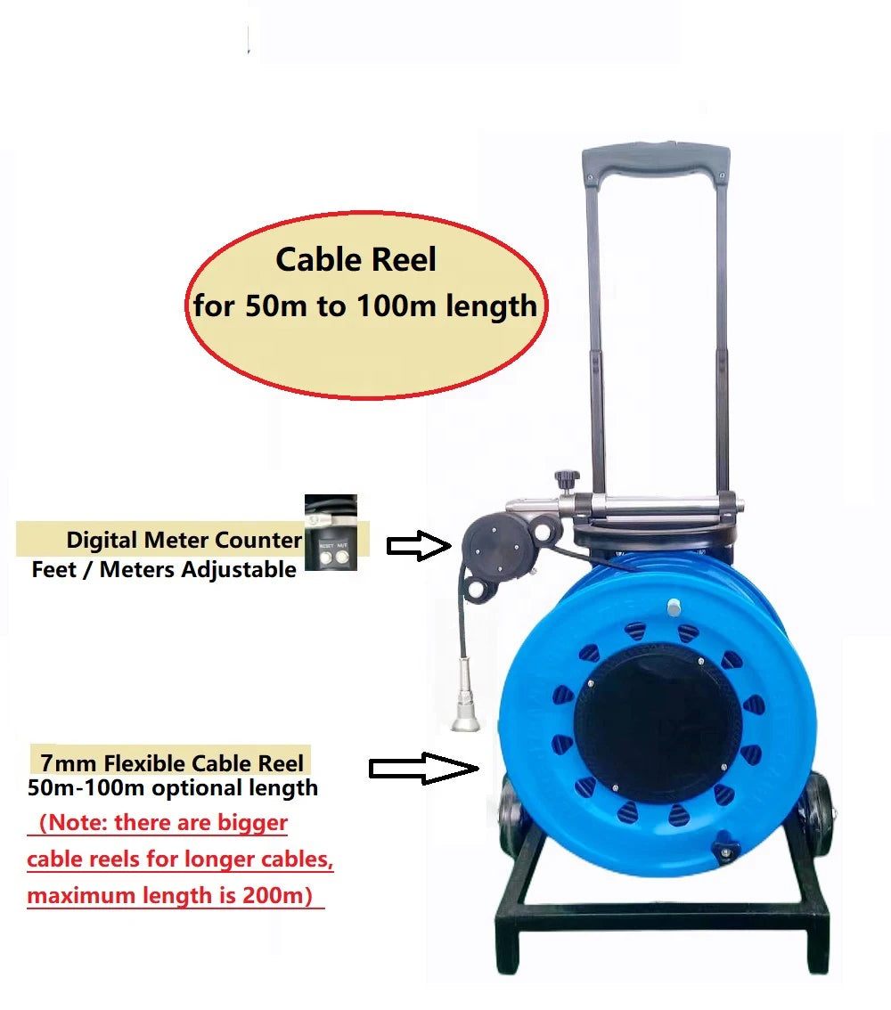 IP68 Waterproof 300 mm to 1500mm Pipe Crawler Sewer Inspection Robot Sewer Drain Industrial Pipeline Endoscope Cctv Video Camera