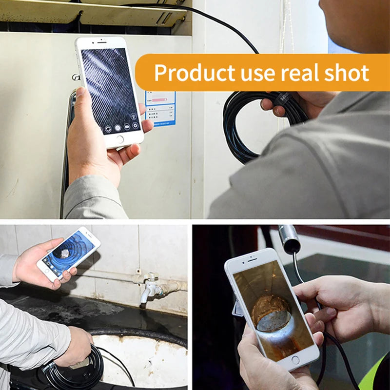 1m Cable 5.5mm Wifi Endoscope Camera Waterproof Borescope Hd Pipe Inspection Smallest Endoscope Camera