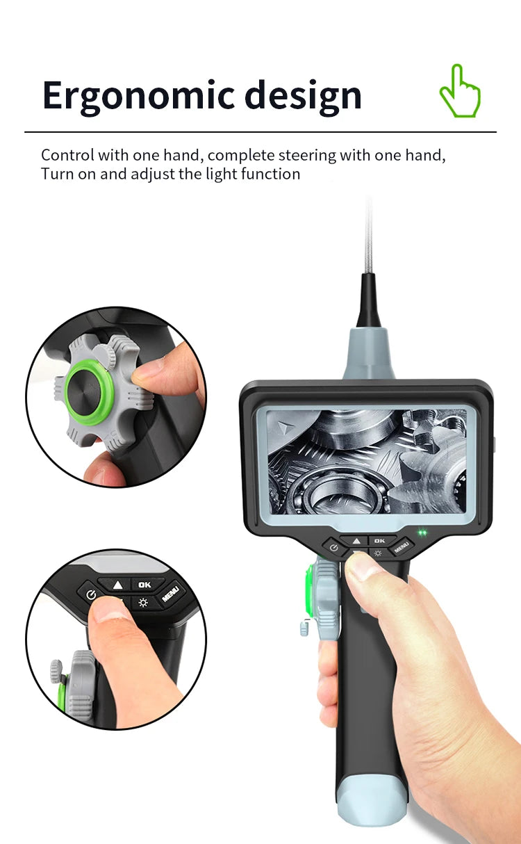 2.8mm Diameter 1.2m 180 Degree Industrial Articualated Borescope Industrial Endoscopy Mini Camera for Engine Inspect Repail Tool