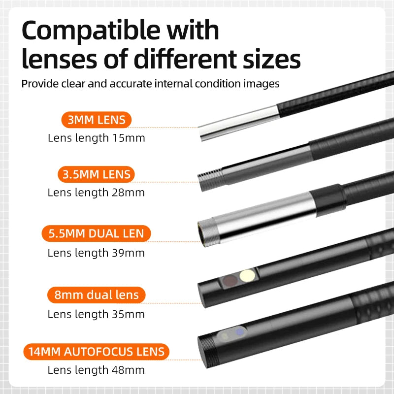 3.5mm Inspection Digital Borescope Camera HD Quality Video Endoscope Flexible Borescope 5inch Monitor Industrial Endoscope