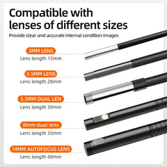3.5mm Inspection Digital Borescope Camera HD Quality Video Endoscope Flexible Borescope 5inch Monitor Industrial Endoscope