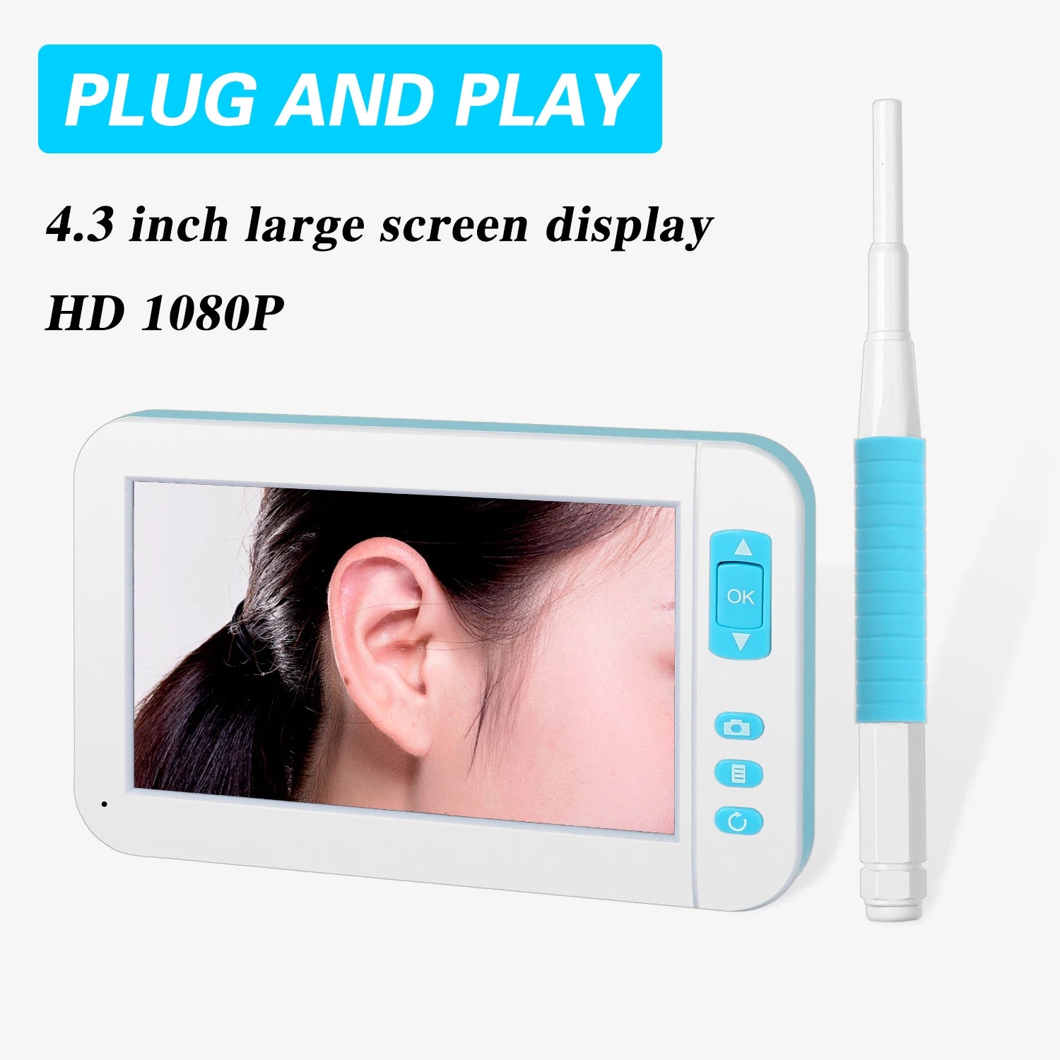 Hot Selling  6pc LED Light Visual Ear Cleaner Mini Otoscop 1080P Otoscope with Camera Digital Video Otoscope  View More