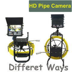 60m Sewer Camera Inspection 45mm Dual Lens Sewer Inspection Camera HD DVR System Meter Counter Borescope Camera with Rotation