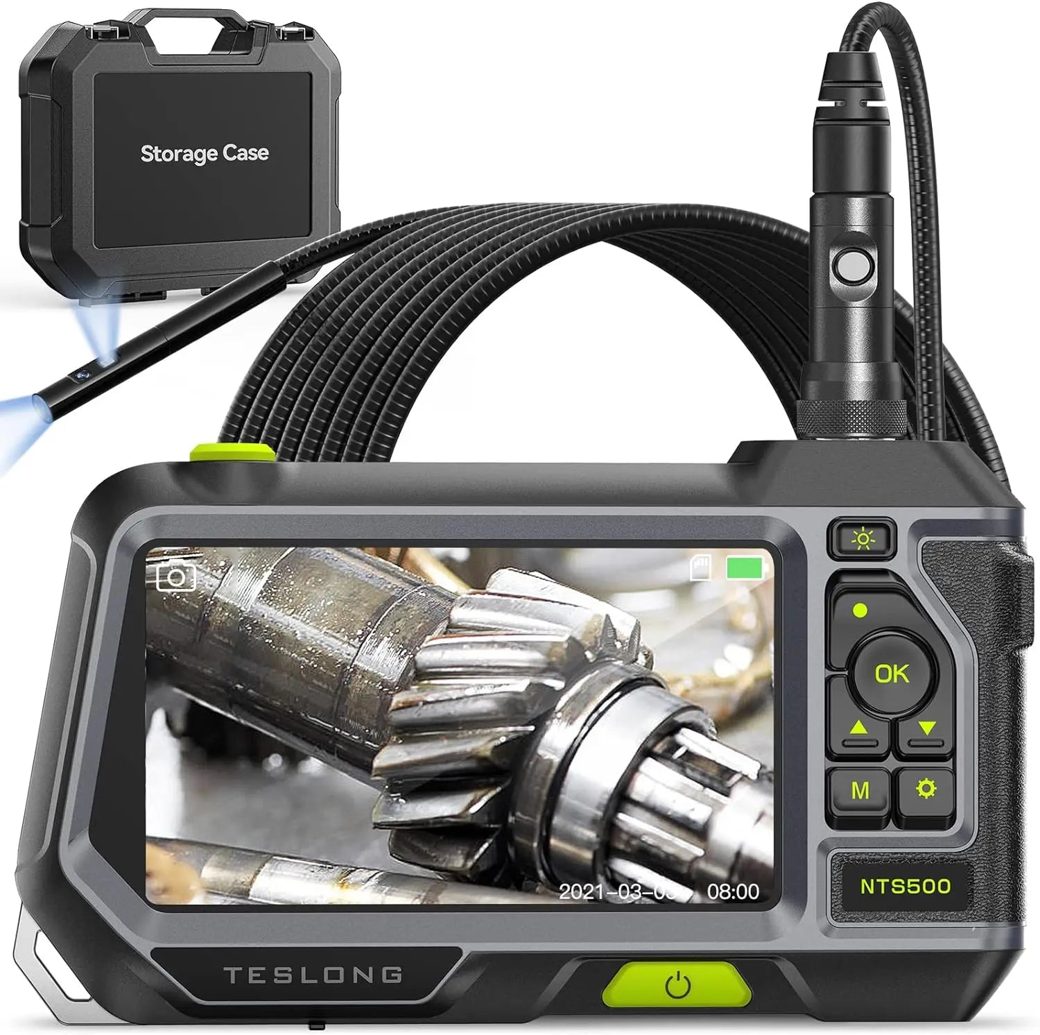 Deptech 5.5mm 3.9mm Engine Borescope Endoscope Inspection Camera with Light 1920p Dual Lens Industrial Endoscopio Teslong Nts500