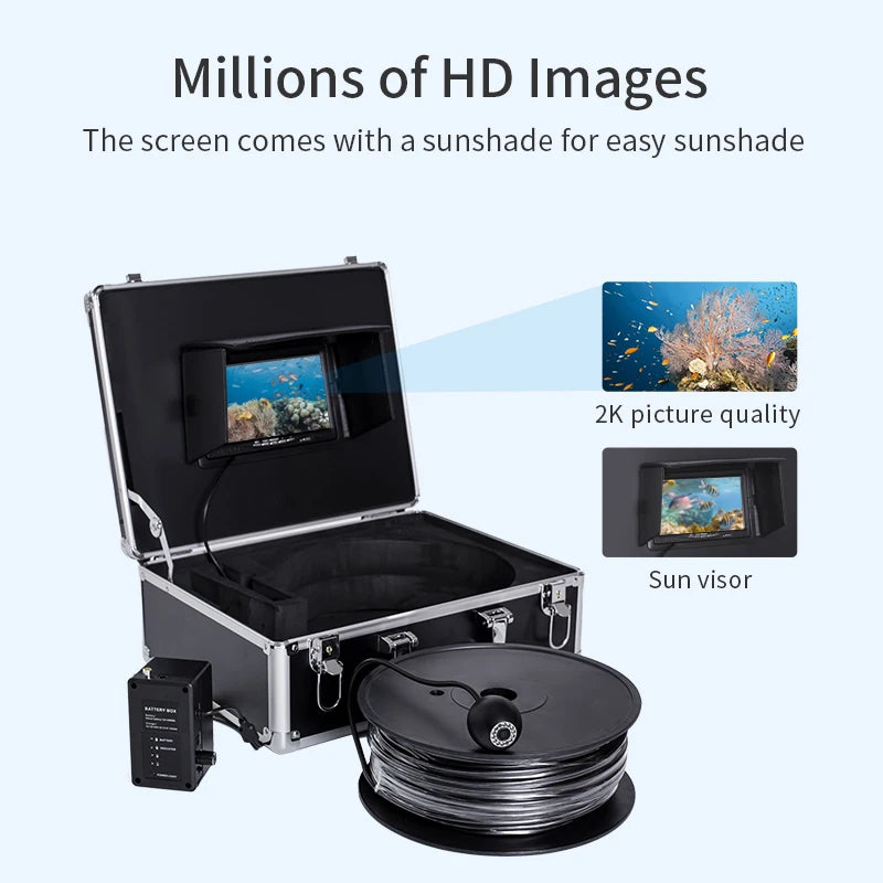 100m Digital Water Well Camera IP68 Outdoor Underwater  Inspection Camera CCTV Borehole Monitoring Waterproof Deep Water Well Ca