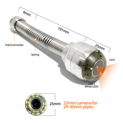 1080P Endoscope 25mm Sonde Head Drain Pipe Inspection Sewer Camera Video Borescope Cctv System Pipe Inspection Video Camera