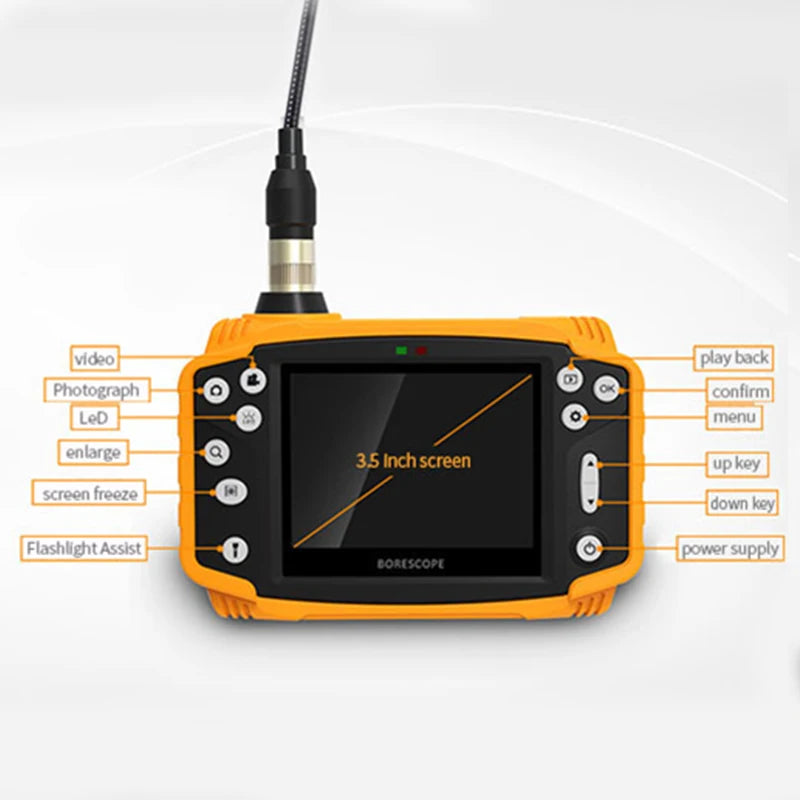 Factory Customized 9MM Dual Lens 3.7mm Endoscope Camera IP67  Sewer Industrial Borescope with 3.5Inch Display Inspection Ca