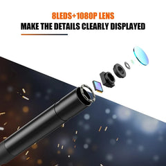 IP68 Waterproof LEDs 2600mAh Industrial Endoscope Camera 4.3" IPS Screen HD1080P Single Dual Lens Pipe Car Inspection Borescope