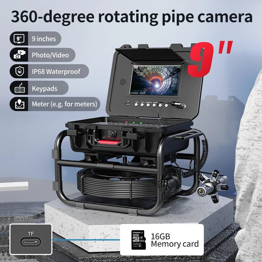 Cctv Sewer Inspection IP68 Waterproof 512HZ Locator Video Pipe Inspection Borescope Camera Drain Pipe Plumbing I