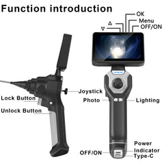 Industrial Videoscope360 Degrees Articulating Videoscope 4.0mm 6.0mm 720p 8LEDs Multi Function 1M 4.5 Inch Industrial Videoscope