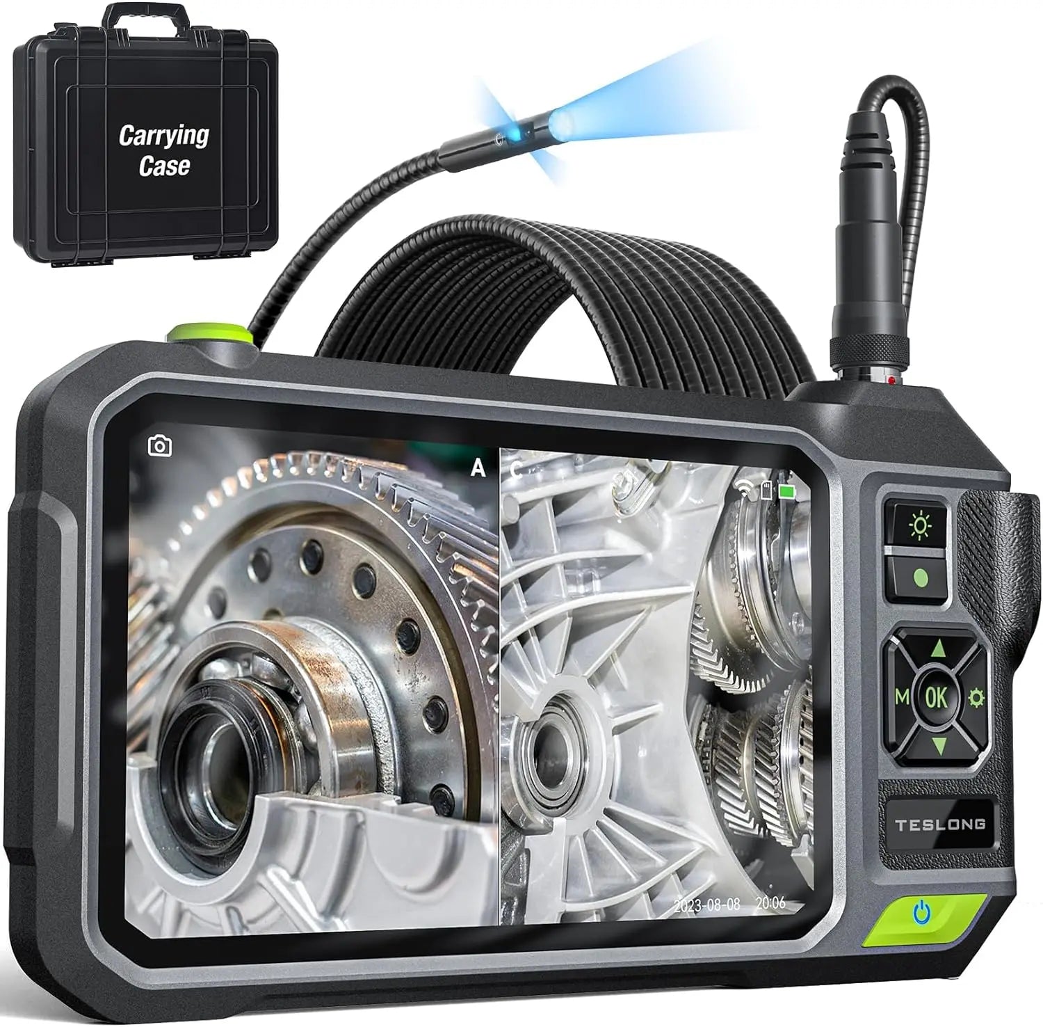Deptech 5.5mm 3.9mm Engine Borescope Endoscope Inspection Camera with Light 1920p Dual Lens Industrial Endoscopio Teslong Nts500