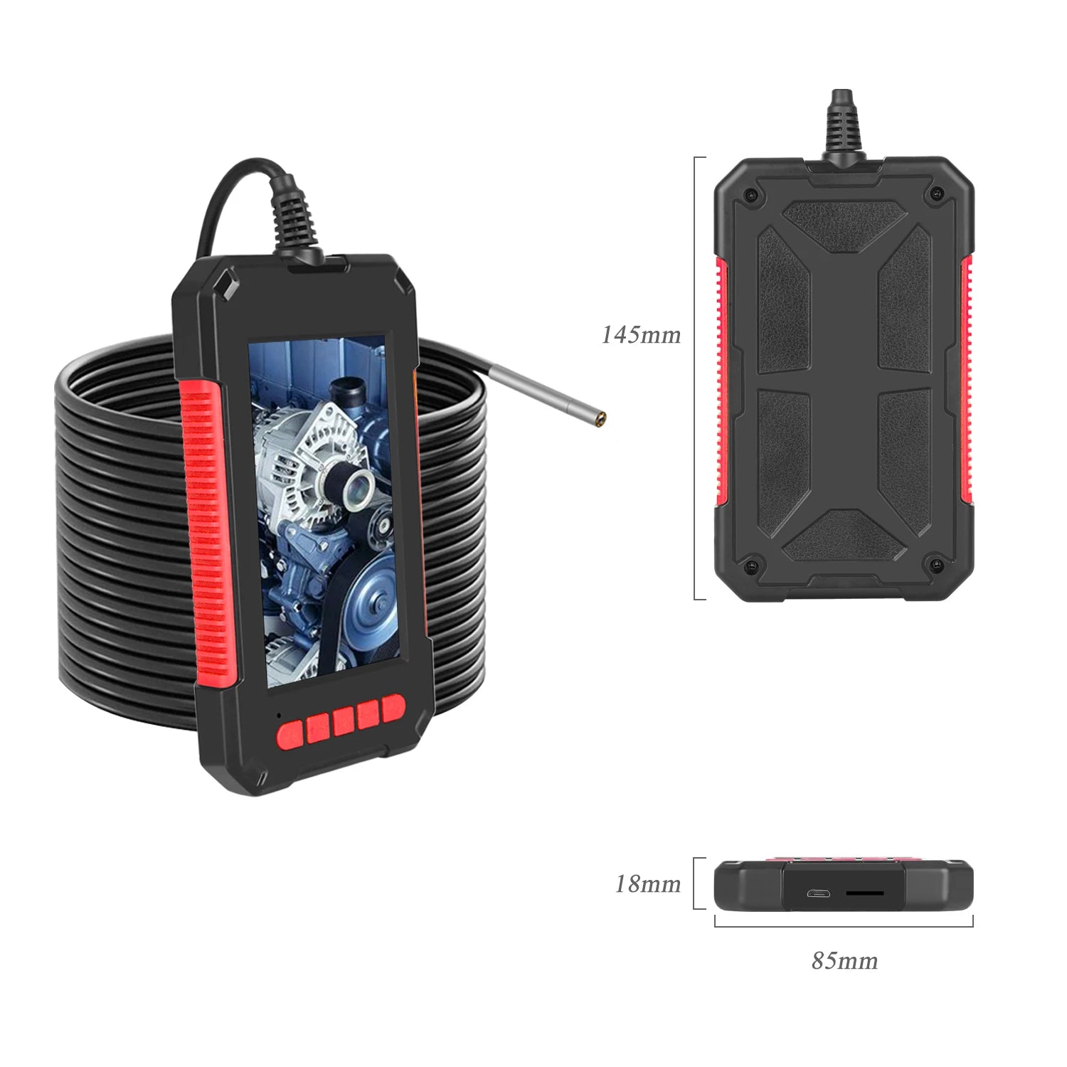 Industrial Endoscope Camera 4.3" IPS Screen 3.9mm Single Dual Lens Pipe Car Inspection Borescope Endoscope Inspection Camera