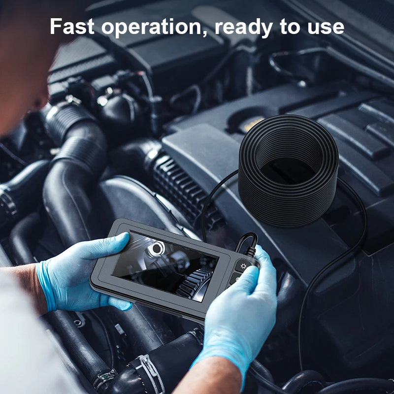 Industrial Endoscope Camera 4.3" IPS Screen HD1080P Single Dual Lens Pipe Car Inspection Borescope IP68 Waterproof LEDs 2600mAh