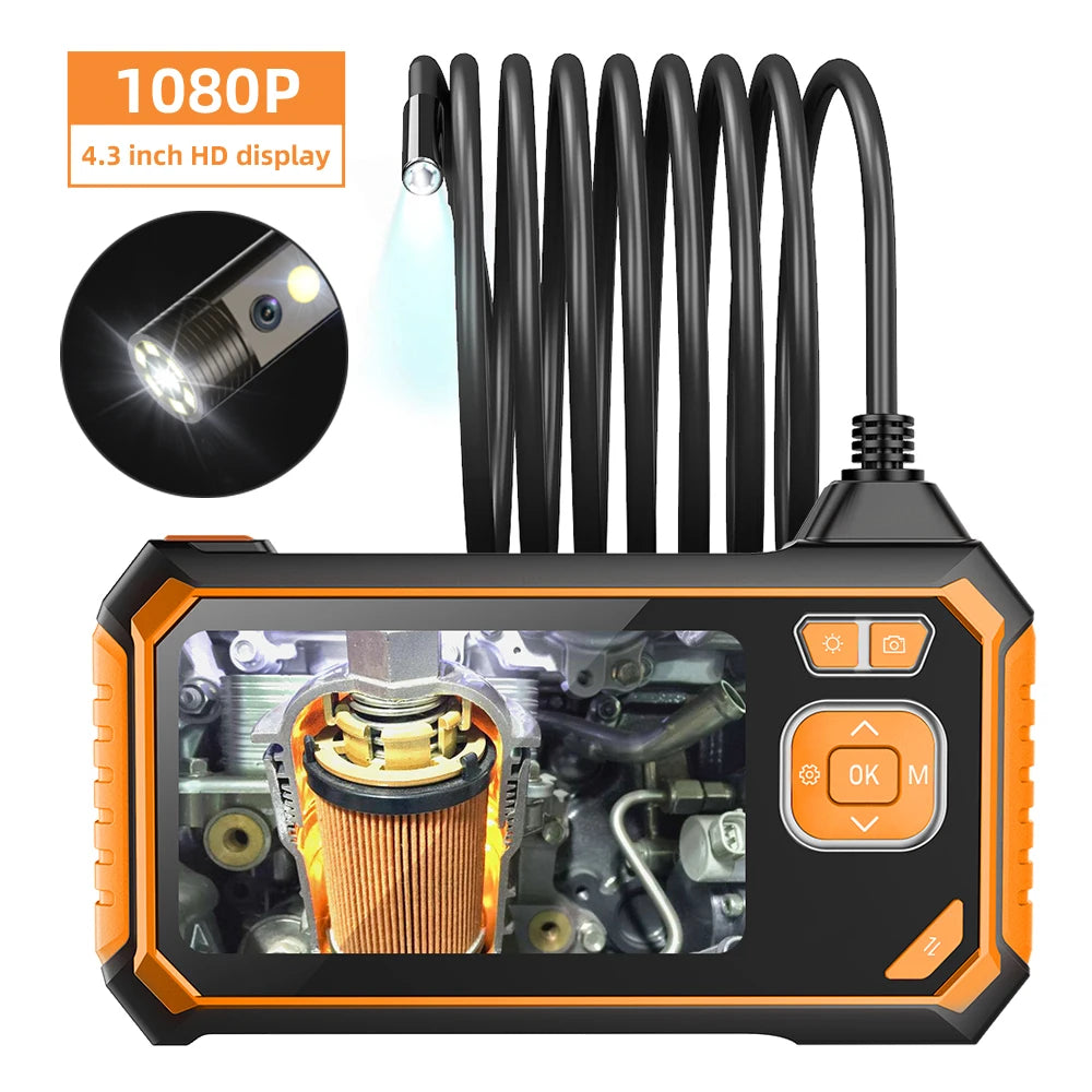 Factory Automotive Tests Digital Industrial Equipment Borescope Camera with Light Endoscope Pipe Inspection Borescope Camera