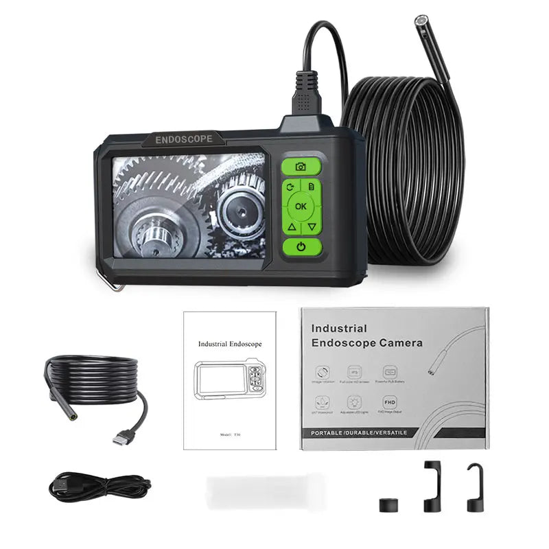 T31 dual three lens 7.9mm 5.5mm 4.3 inch Handheld borescope Industrial endoscope camera