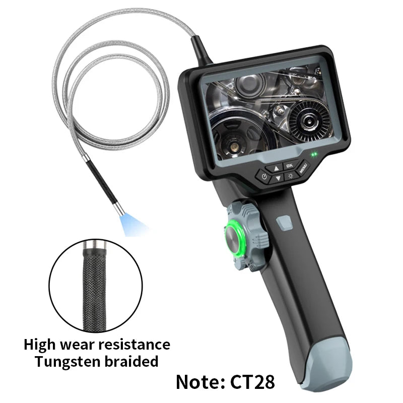 2.8mm Diameter 1.2m 180 Degree Industrial Articualated Borescope Industrial Endoscopy Mini Camera for Engine Inspect Repail Tool